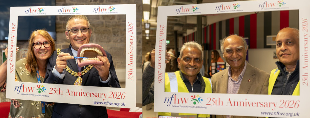 The Mayor of Burnley and other attendees celebrating the NFHW's jubilee year